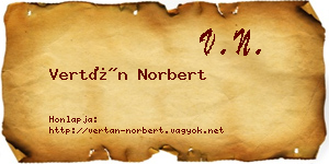 Vertán Norbert névjegykártya
