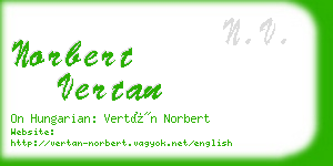 norbert vertan business card